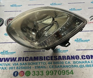 Faro Fanale Proiettore Anteriore Destro DX RENAULT KANGOO  ANNO:2003>2009  CODICE:8200236591